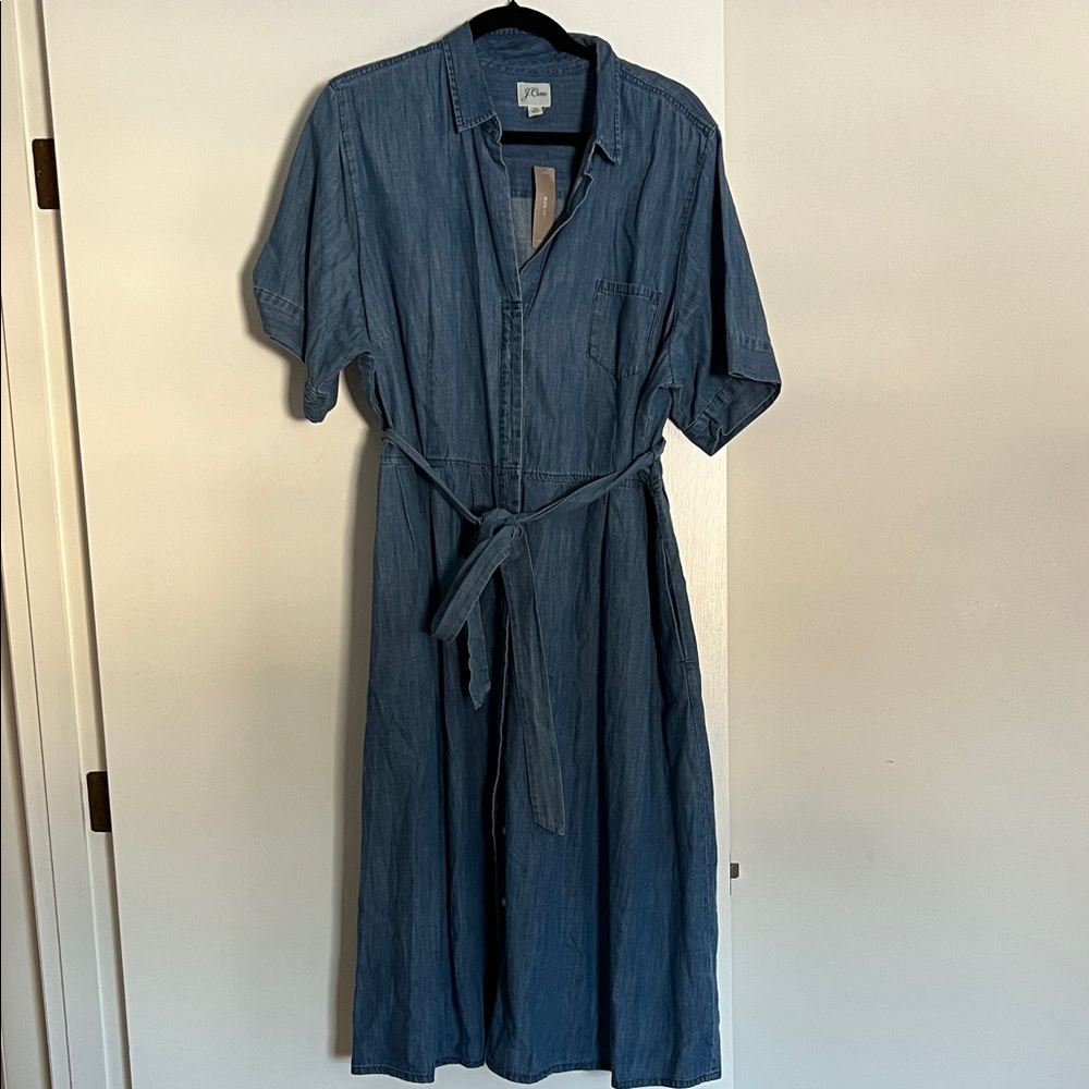 J. Crew Blue Denim Midi Dress